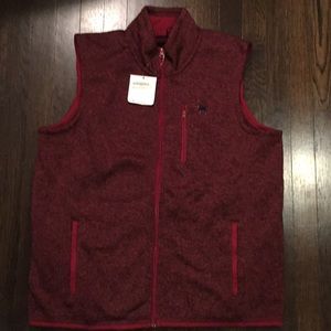 New Black Dog Burgundy Sweater Fleece Vest